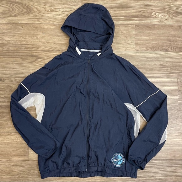 Nike Repel Heritage Blue Packable Hood Full Zip Windbreaker Track Jacket - Picture 5 of 15